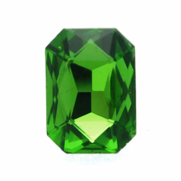 Dark Green Kinesisk Strass Rektangel 14x10mm 2st