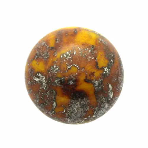 Opaque Jonquil Patina Silver Cabochon Par Puca 18mm 1st