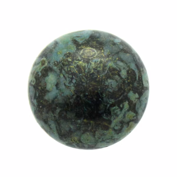 Metallic Mat Green Spotted Cabochon Par Puca 25mm 1st