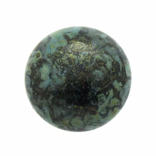 Metallic Mat Green Spotted Cabochon Par Puca 25mm 1st