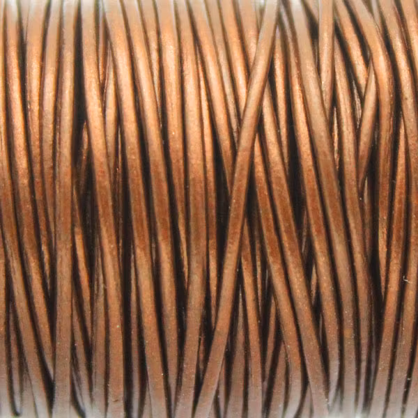 Metallic Tamba Läder 1mm Rund 1m