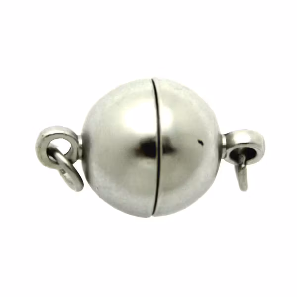 Magnetlås Slät Med Ringar Mörkt Silverfärgat 10x17mm 1st