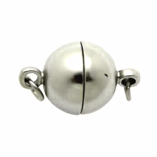 Magnetlås Slät Med Ringar Mörkt Silverfärgat 10x17mm 1st