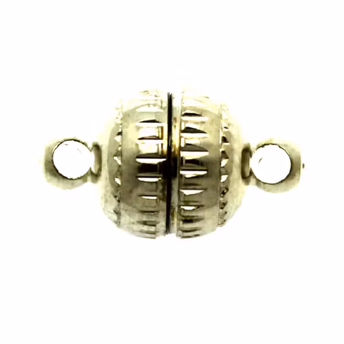 Magnetlås Randig Rund Mörkt Silverfärgat 8x14mm 1st