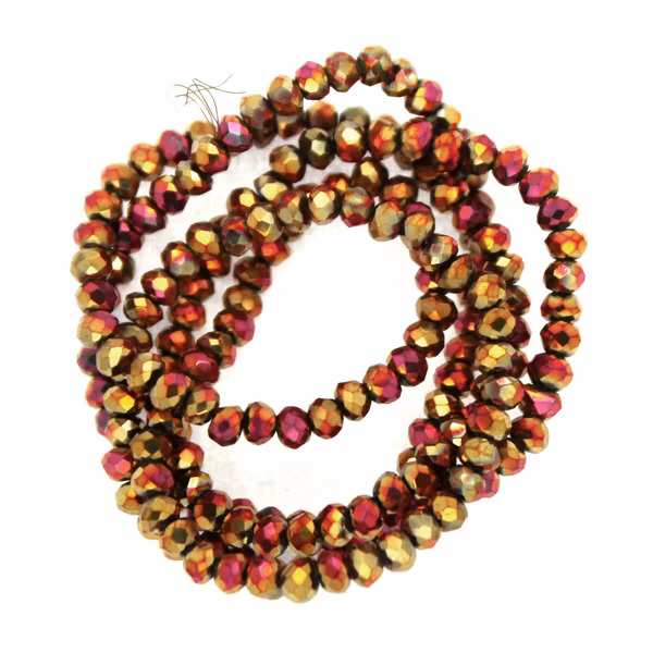 Metallic Rose/Gold Facetterade Rondeller / Abacus (2x5x3)2x3mm ca150st