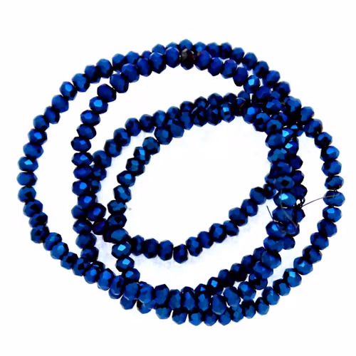 Metallic Blue Facetterade Rondeller / Abacus 1,5x2mm