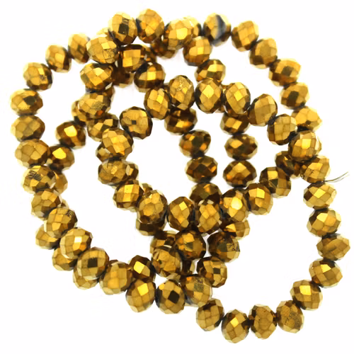 Metallic Gold Facetterade Rondeller / Abacus 4x6mm ca95st