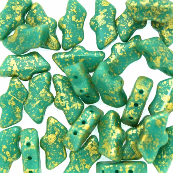 Opaque Green Turqoise Gold Splash Delos 5g