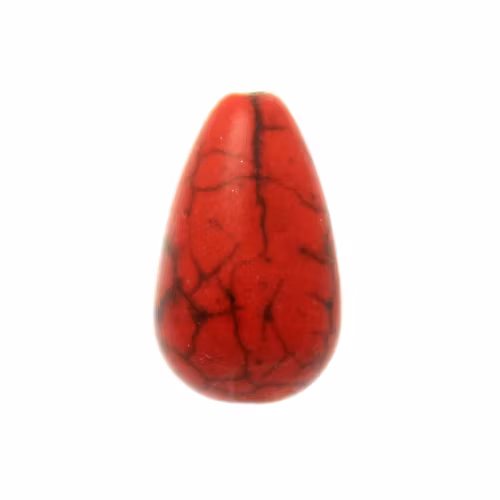 Röd Howlit Droppe 16x10mm 1st