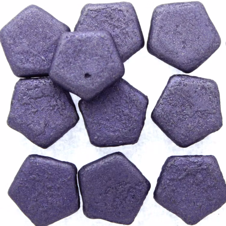 Alabaster Etched Metallic Violet Pego Bead 10mm 10st