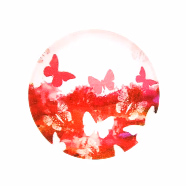 Fjärilar Vit Bakgrund 2 Cabochon 25mm 1st