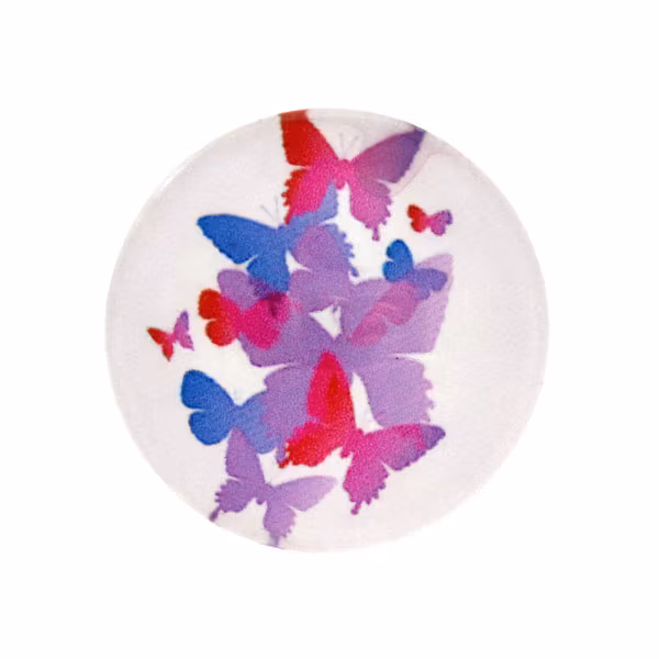 Fjärilar Vit Bakgrund 4 Cabochon 25mm 1st