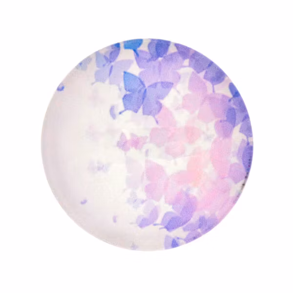 Fjärilar Vit Bakgrund 9 Cabochon 25mm 1st