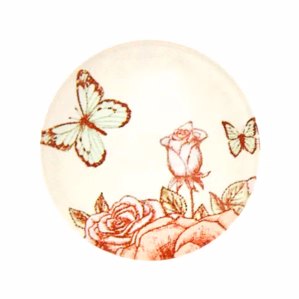 Fjärilar Vit Bakgrund 12 Cabochon 25mm 1st