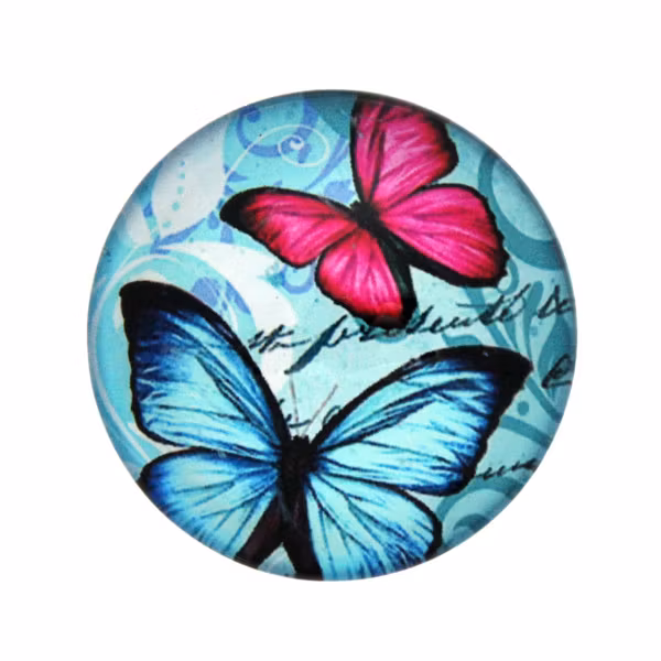 Fjärilar med Text 3 Cabochon 25mm 1st