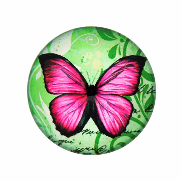 Fjärilar med Text 6 Cabochon 25mm 1st