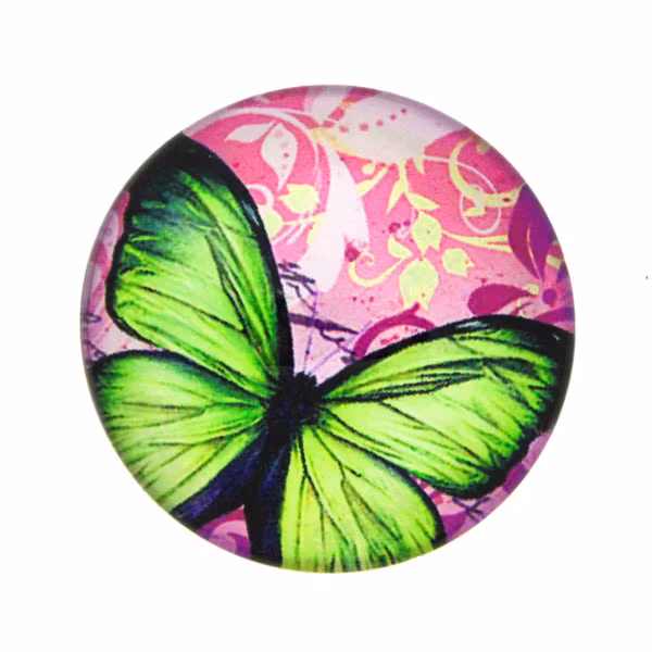 Fjärilar med Text 8 Cabochon 25mm 1st