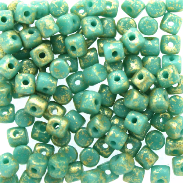 Opaque Green Turqoise Gold Splash Minos 5g