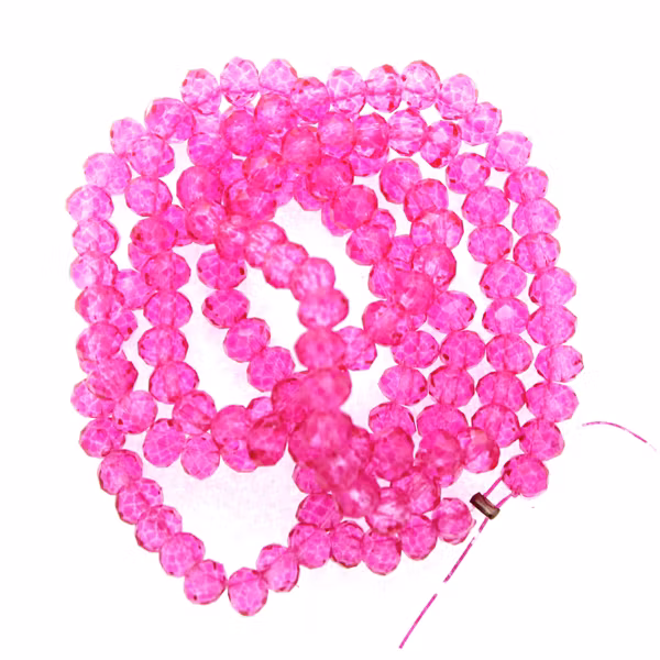 Hot Pink Facetterade Rondeller / Abacus 3x4mm ca150st