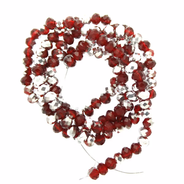Garnet Half Metallic Silver Facetterade Rondeller / Abacus 3x4mm ca150st