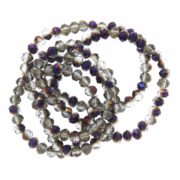 Half Metallic Purple Facetterade Rondeller / Abacus 3x4mm ca150st