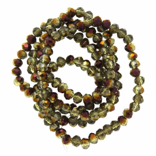 Half Metallic Gold/Purple Facetterade Rondeller / Abacus 3x4mm ca150st