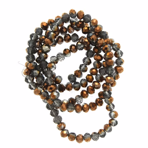 Half Metallic Copper Facetterade Rondeller / Abacus 3x4mm ca150st