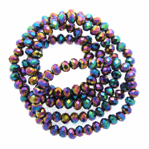 Metallic Rainbow Rondeller / Abacus 3x4mm ca140st
