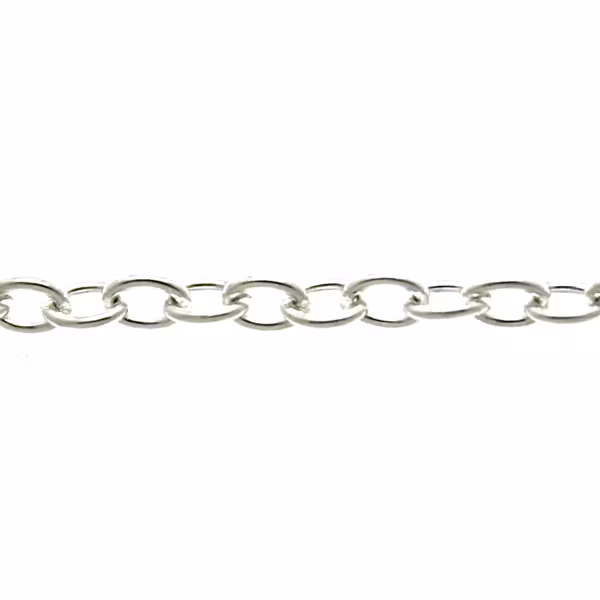 Silverfärgad Kedja Oval 3x4x0,7mm 1m