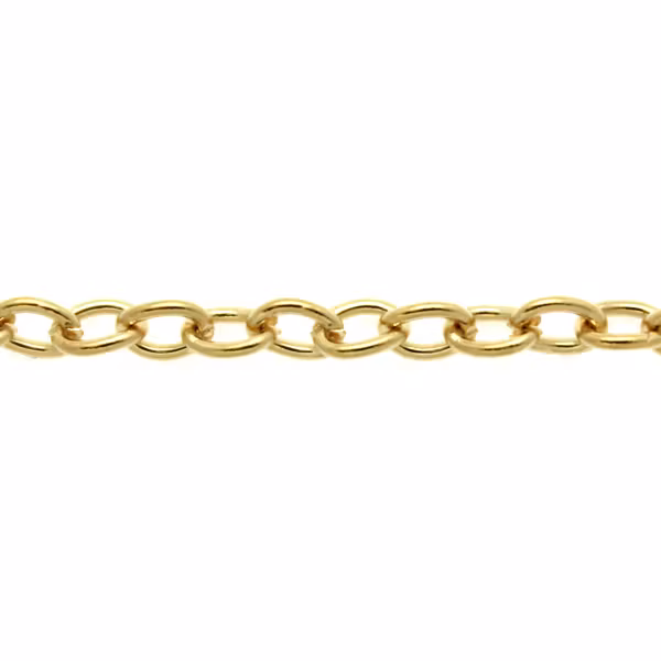 Ljust Guldfärgad Kedja Oval 3x4x0,7mm 1m