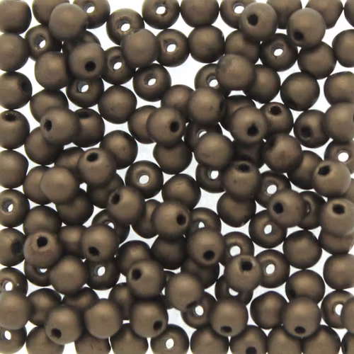 Jet Bronze Matted Runda/Druks 3mm 100st