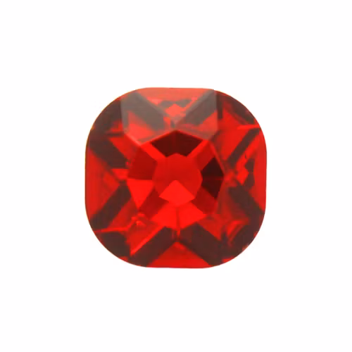 Ruby Kinesisk Strass Cushion Square 12mm 2st
