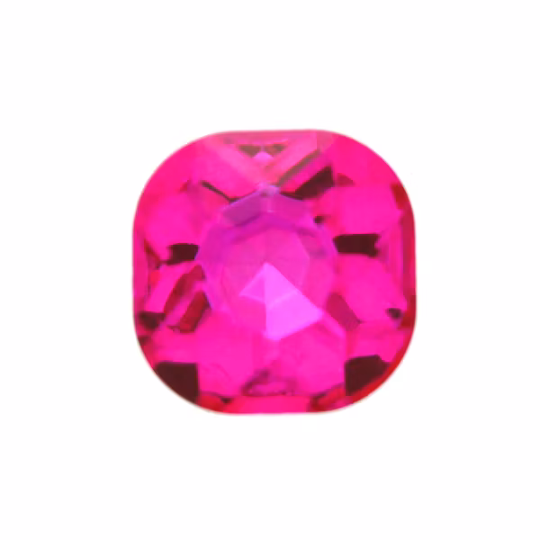 Hot Pink Kinesisk Strass Cushion Square 12mm 2st