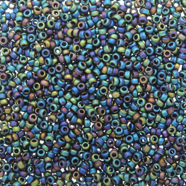 Matte Op Black AB 15-0401FR Miyuki Seedbeads 15/0 5g
