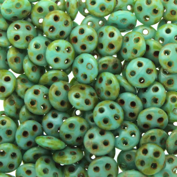 Opaque Green Turqoise Picasso Quadralentil 10g
