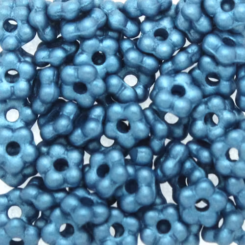 Alabaster Metallic Dark Turquoise Flower Bead 5g