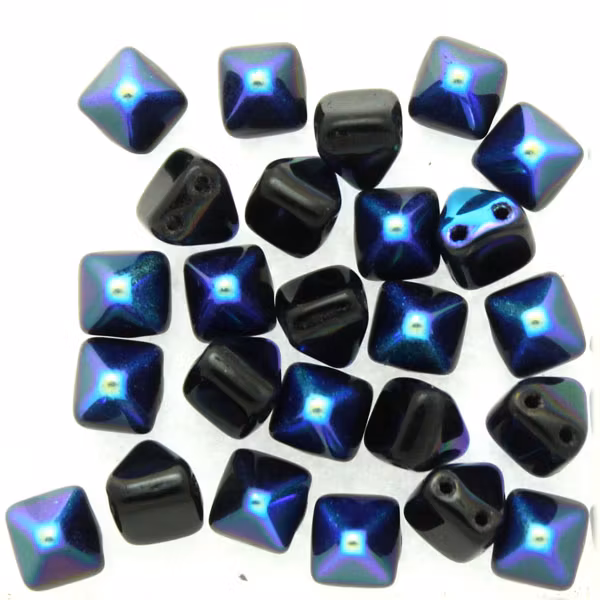 Jet AB Pyramid Beads 6x6mm 25st