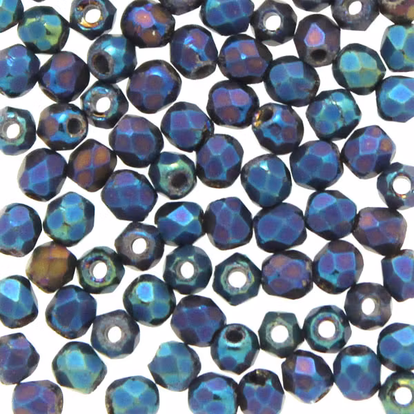 Matte Iris Blue Fire Polish 2,5mm 100st