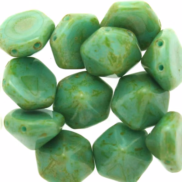 Green Turquoise Travertin Pyramid Hex 12st