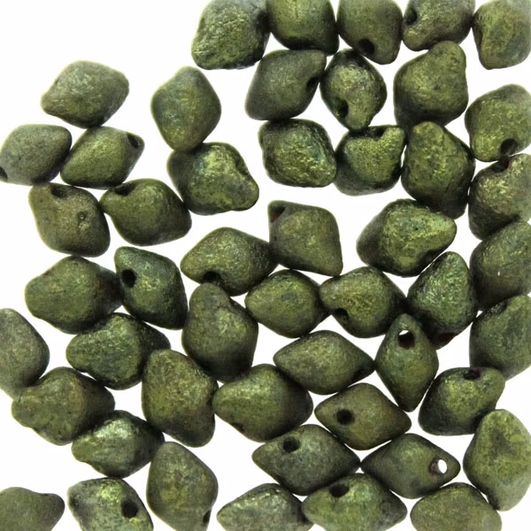 Jet Etched Green Luster Spiky Button 50st