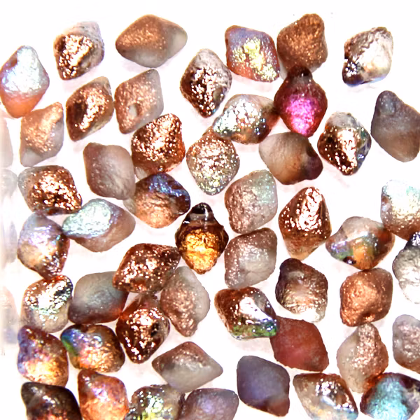 Crystal Etched Copper Rainbow Spiky Button 50st