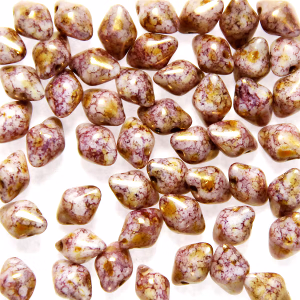 Opaque White Bronze Picasso Spiky Button 50st