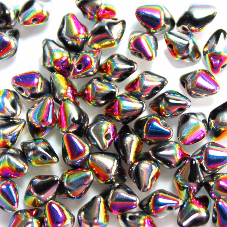 Jet Full Vitrail Green Spiky Button 50st