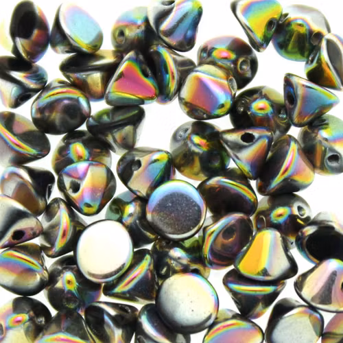 Jet Vitrail Full Button Bead 50st