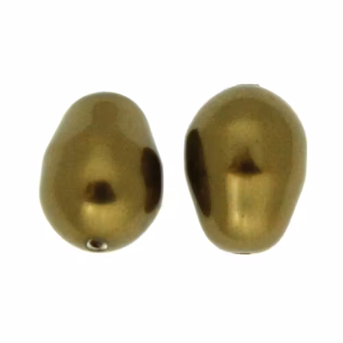 Antique Brass Swarovski 11x8 mm Pear Pearl 5821 2st