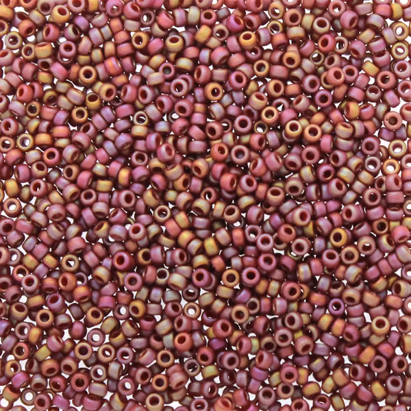 Matte Opaque Glazed Dark Red AB 15-4696 Miyuki Seedbeads 15/0 5g