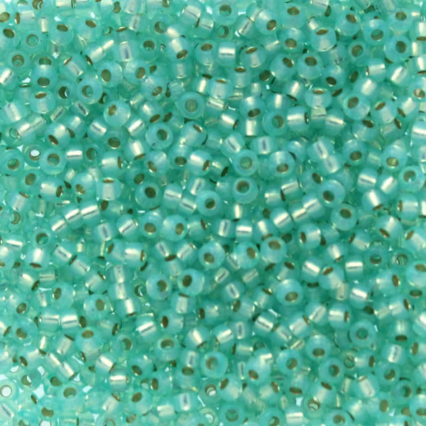 Dyed Mint Green Silverlined Alabaster 11-0571 Miyuki Seedbeads 11/0 10g