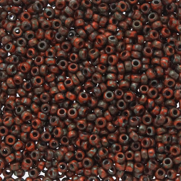 Opaque Red Picasso 11-4513 Miyuki Seedbeads 11/0 10g