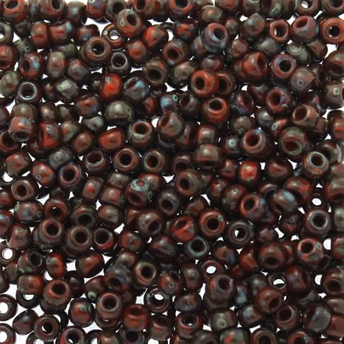 Opaque Red Picasso 8-4513 Miyuki Seedbeads 8/0 10g