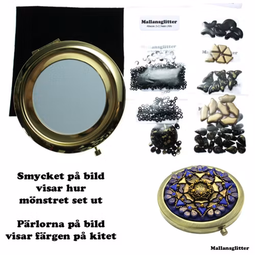 Amhedeos Spegel Kit Svart och Guld (EJ MÖNSTER ENDAST PÄRLOR)